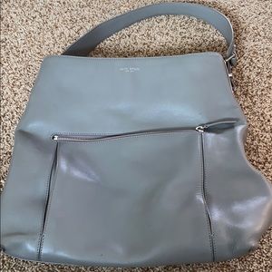 Henri bendel grey leather purse